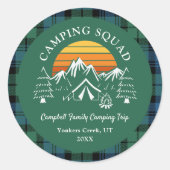 Rustic Pset Tartan Family Camping Squad Campbell Ronde Sticker (Voorkant)