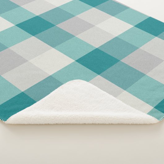 Rustic Pset Turquoise Gray Beige Sherpa Deken (3/4)