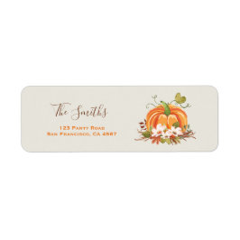 Rustic Pumpkin Adresetiketten Herfst herfst Neutra Etiket