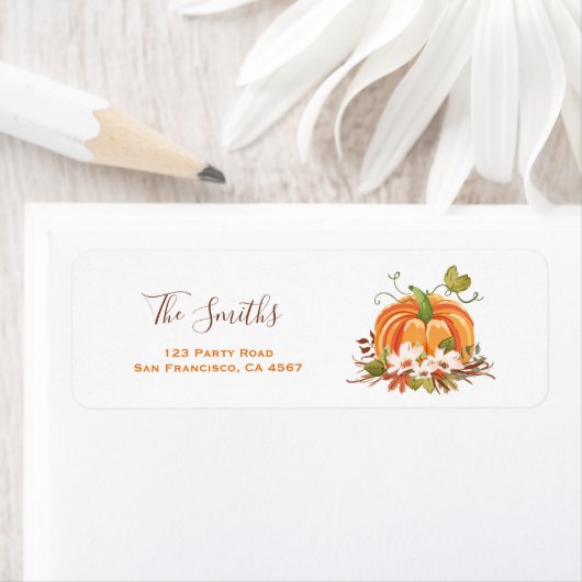 Rustic Pumpkin Adresetiketten Herfst herfst Neutra Etiket (Insitu)