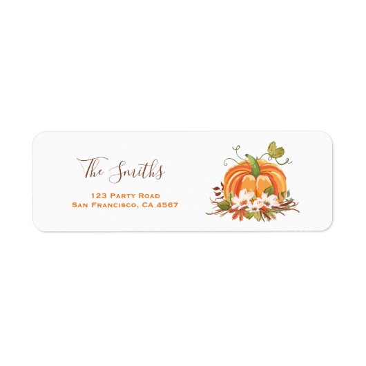 Rustic Pumpkin Adresetiketten Herfst herfst Neutra Etiket (Voorkant)