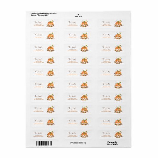 Rustic Pumpkin Adresetiketten Herfst herfst Neutra Etiket (Full Sheet)