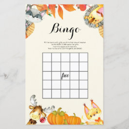 Rustic Pumpkin Animal Waterverf Bingo Game