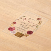 Rustic Pumpkin Autumn Fall Wedding Acryl Uitnodigingen (Laagn)