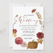 Rustic Pumpkin Autumn Fall Wedding Kaart (Voorkant)