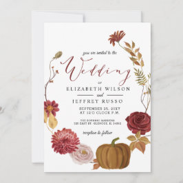Rustic Pumpkin Autumn Fall Wedding Kaart