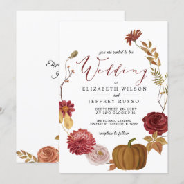 Rustic Pumpkin Autumn Fall Wedding Kaart