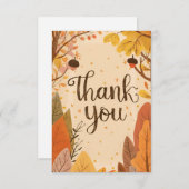 Rustic Pumpkin Autumn Herfst Bedankkaart (Voorkant / Achterkant)