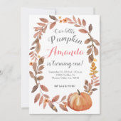Rustic Pumpkin Autumn Herfst Birthday Party Kaart (Voorkant)