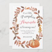 Rustic Pumpkin Autumn Herfst Birthday Party Kaart (Voorkant / Achterkant)