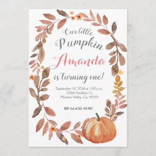 Rustic Pumpkin Autumn Herfst Birthday Party Kaart