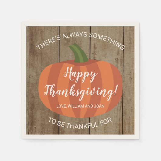 Rustic Pumpkin Autumn Herfst Thanksgiving Napkin Servet (Voorkant)