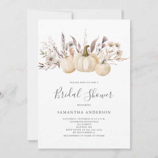 Rustic Pumpkin Autumn Vrijgezellenfeest Kaart (Voorkant)