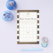 Rustic Pumpkin Baby shower Bingo Game, Ivory Gold Flyer (Enkel)