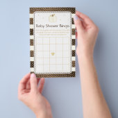 Rustic Pumpkin Baby shower Bingo Game, Ivory Gold Flyer (Hand)