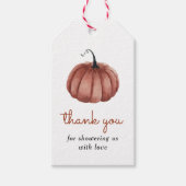 Rustic Pumpkin Baby shower Dank u Cadeaulabel (Voorkant)