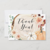 Rustic Pumpkin Baby shower - Hartelijk dank Bedankkaart (Voorkant)