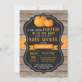 Rustic Pumpkin Baby shower Invitation Kaart Wood (Voorkant)