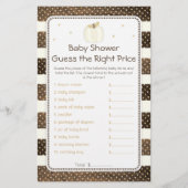 Rustic Pumpkin Baby shower Price Game, Ivory Gold (Voorkant)