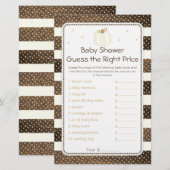 Rustic Pumpkin Baby shower Price Game, Ivory Gold (Voorkant / Achterkant)