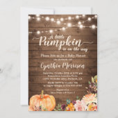 Rustic Pumpkin Baby shower String Lights Floral Kaart (Voorkant)