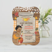 Rustic Pumpkin babymeisje douchehout Kaart (Staand voorkant)