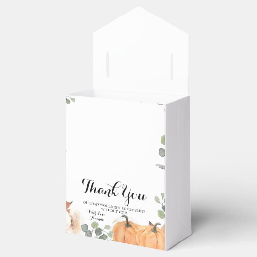Rustic Pumpkin Boho Floral Herfst verliefd Bedankdoosjes (Geopend)