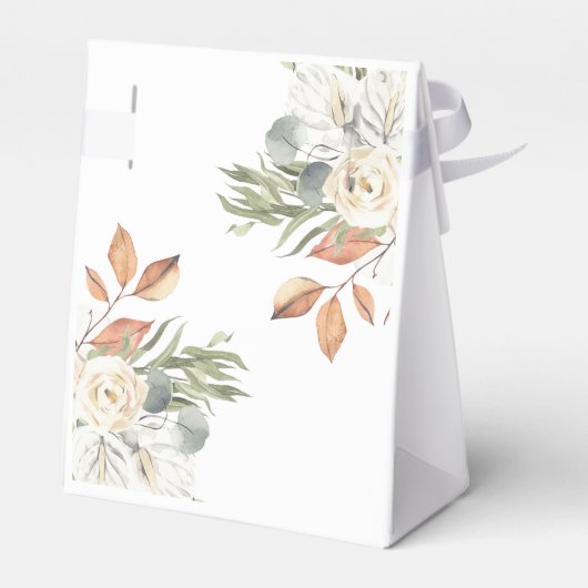 Rustic Pumpkin Boho Floral Herfst verliefd Bedankdoosjes (Achterkant)