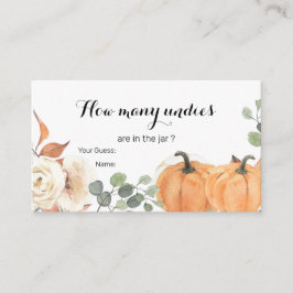 Rustic Pumpkin Boho Floral raad hoeveel exemplaren Informatiekaartje
