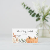 Rustic Pumpkin Boho Floral raden hoeveel Snoepjes Informatiekaartje (Staand voorkant)