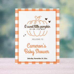 Rustic Pumpkin Boy and Girl Baby shower Welkom Acryl Bord