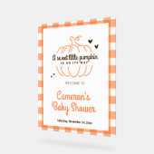Rustic Pumpkin Boy and Girl Baby shower Welkom Acryl Bord (Hoek)