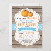 Rustic Pumpkin Boy Baby shower Invitation Kaart (Voorkant)