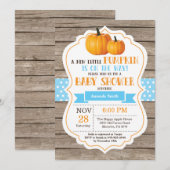 Rustic Pumpkin Boy Baby shower Invitation Kaart (Voorkant / Achterkant)