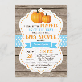 Rustic Pumpkin Boy Baby shower Invitation Kaart