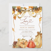 Rustic Pumpkin Coquette fall in love bridal shower Kaart (Voorkant)