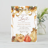 Rustic Pumpkin Coquette fall in love bridal shower Kaart (Staand voorkant)