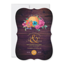 Rustic Pumpkin Couples Herfst Waterverf Flowers
