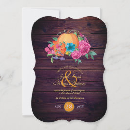 Rustic Pumpkin Couples Herfst Waterverf Flowers Kaart