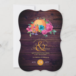 Rustic Pumpkin Couples Herfst Waterverf Flowers Kaart