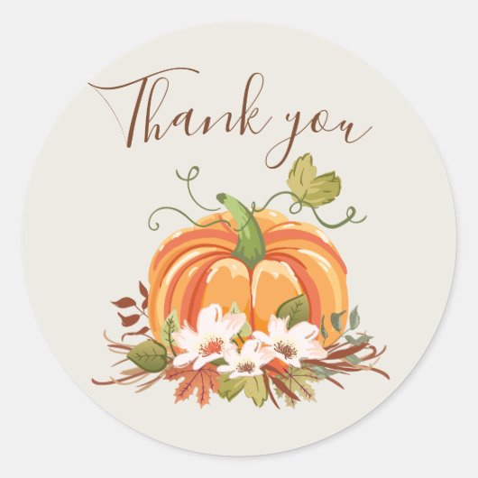 Rustic Pumpkin Envelope sticker van zeehonden Dank (Voorkant)