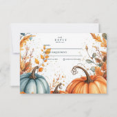 Rustic Pumpkin Fall Wedding RSVP Kaartje (Voorkant)