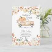 Rustic Pumpkin Falling In Love Baby shower Kaart (Staand voorkant)