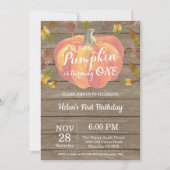 Rustic Pumpkin First Birthday Invitation Sinaasapp Kaart (Voorkant)