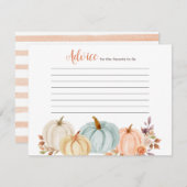 Rustic Pumpkin Floral Advice Kaart Baby shower (Voorkant / Achterkant)