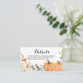 Rustic Pumpkin Floral Baby shower Kaart invoegen (Staand voorkant)