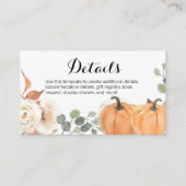 Rustic Pumpkin Floral Baby shower Kaart invoegen (Voorkant)