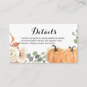 Rustic Pumpkin Floral Baby shower Kaart invoegen