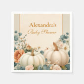 Rustic Pumpkin Floral Baby shower Servet (Voorkant)