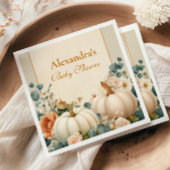 Rustic Pumpkin Floral Baby shower Servet